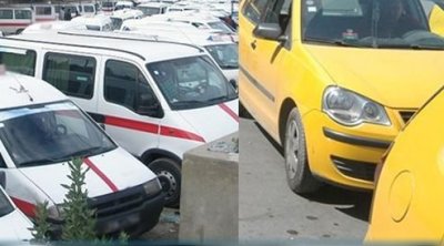 سواق النقل غير المنتظم يحتجون أمام وزارة النقل