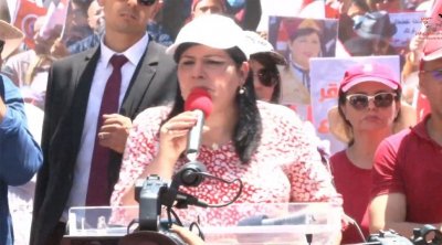 عبير موسي تدعو إلى إسقاط حكومة بودن والالتفاف حول إتحاد الشغل 