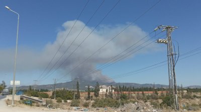 حريق في جبل بوڨرنين (صور)