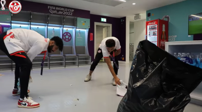 شاهدوا كيف ترك المنتخب التونسي غرفة ملابسه بعد مباراته مع الدنمارك (فيديو)