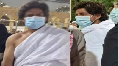 بالصور : نجم بوليوود شاروخان يؤدى مناسك العمرة 