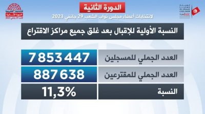 Tunisie : Un taux de participation de 11,3 % au second tour des législatives