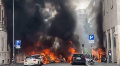 انفجار وسط مدينة ميلانو.. واشتعال عدة سيارات