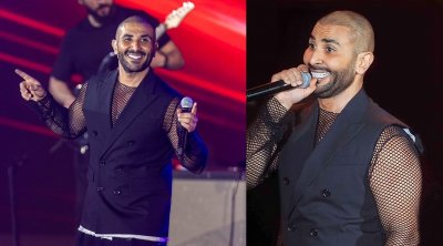 حلق وقميص شفاف.. إطلالة أحمد سعد تثير ضجة