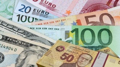 الدينار التونسي يرتفع أمام الدولار وينخفض أمام الأورو