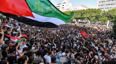 20 ألف متظاهر في تونس العاصمة دعما لفلسطين 