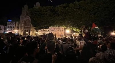 مظاهرة ليلية في تونس تنديدًا بالعدوان على غزة 