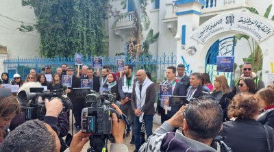 صحفيو تونس يحيون اليوم العالمي للتضامن مع الصحفيين الفلسطينيين