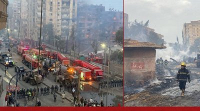 حريق هائل في إستوديو الأهرام يلتهم ديكور مسلسل ''المعلم'' و 3 بنايات مجاورة