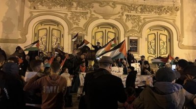 تظاهرة ليلية داعمة لغزة في تونس 
