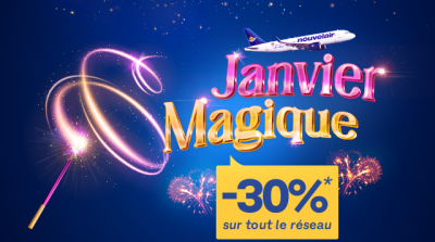 Janvier Magique de Nouvelair : 30% de réduction sur tout le réseau
