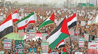ملايين اليمنيين يتظاهرون نصرة لغزة