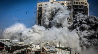 الاحتلال ينسف الأبراج السكنية في مدينة غزة
