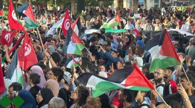 مظاهرة حاشدة في تونس تنديدًا بحرب الإبادة في غزة 