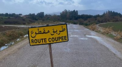 أمطار غزيرة: قائمة الطرقات المقطوعة بعدة ولايات تونسية