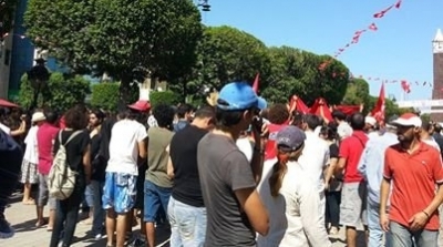 محتجون من امام الداخلية : بعد الدم لا شرعية للحكومة النهضاوية