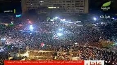 القنوات النهضوية تتجاهل جنازة البراهمي و تبث اعتصام رابعة العدوية