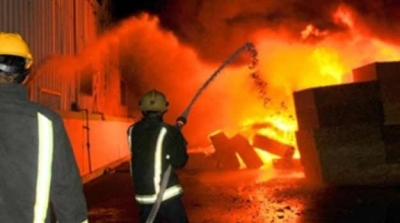 خسائر مادية فادحة في حريق هائل في معمل خياطة بالمهدية 