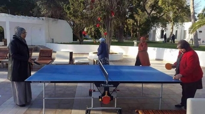 مباراة كرة طاولة بين محرزية العبيدي و يمينة الزغلامي 