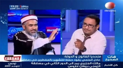 طرد عادل العلمي على المباشر من قناة نسمة (فيديو)