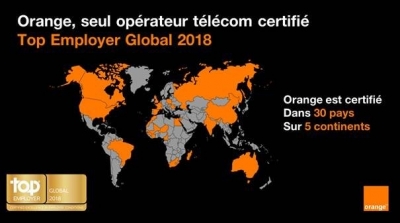 Orange seul opérateur télécom au monde certifié " Top Employer Global 2018 "