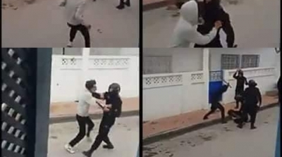 فيديو صادم يظهر اعتداء اعوان الامن على شبان في رادس 
