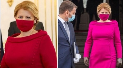 La tenue 'spécial coronavirus' de la présidente slovaque