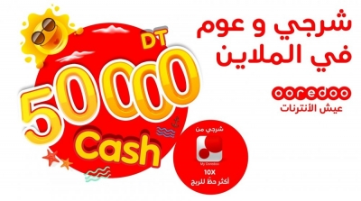 Jeu été 2021 by Ooredoo : 50 000 DT CASH sont mis en Jeu !